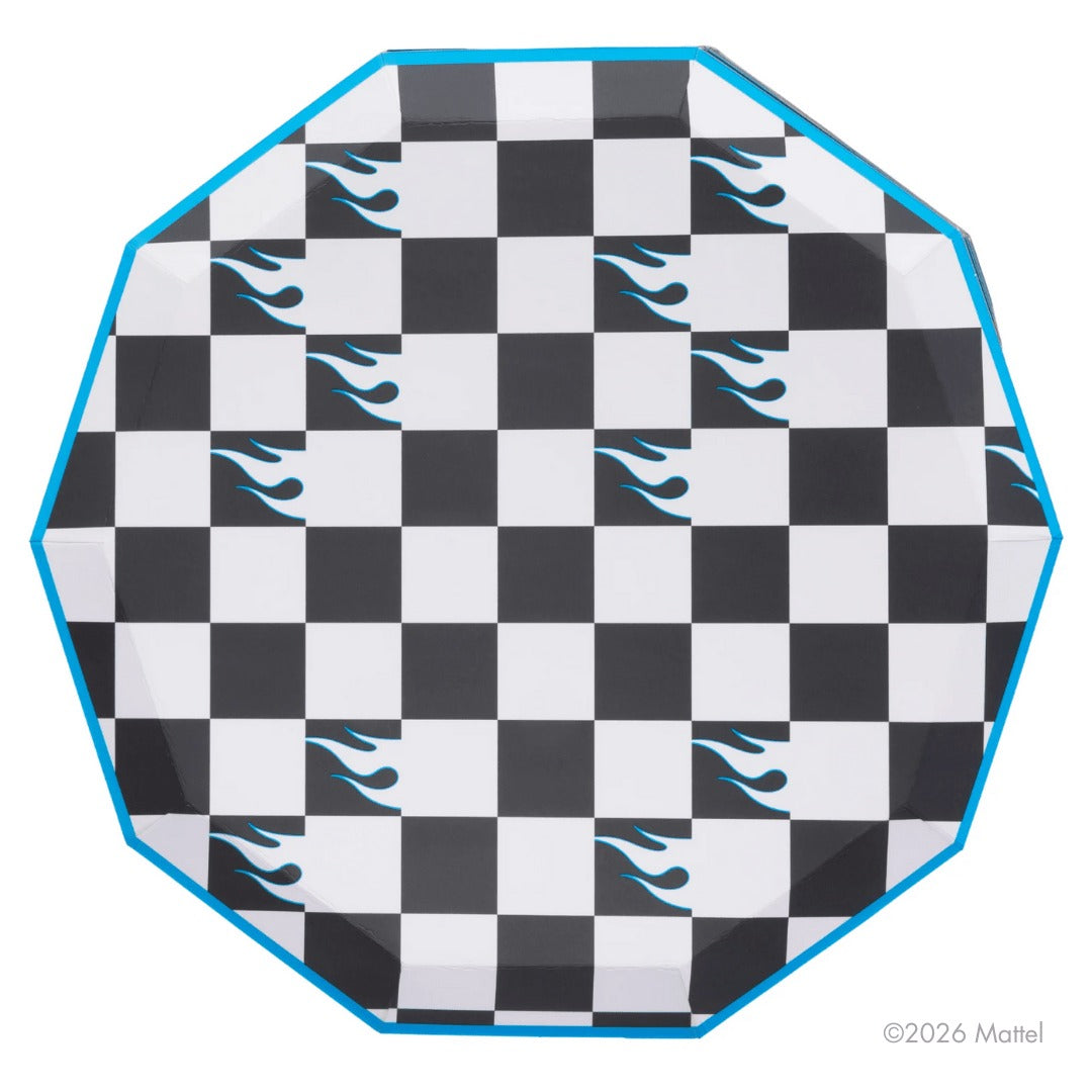 Hot WheelsTM X Bonjour Fete Black Checker Large Plates
