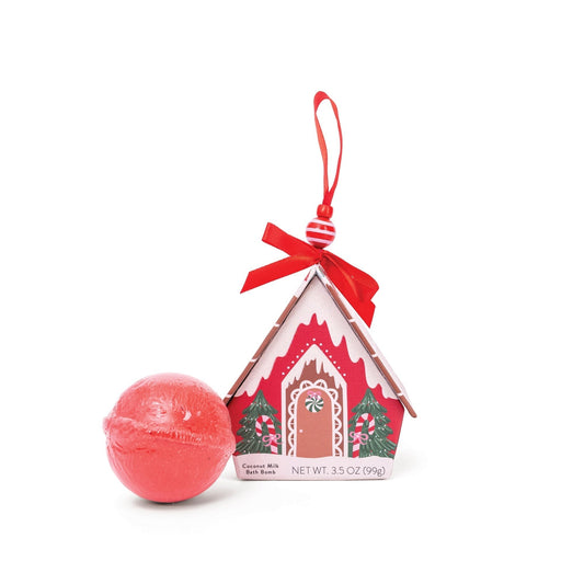 Red Bath Bomb Christmas House Ornament