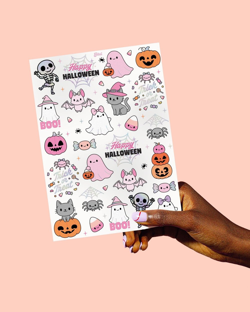 Pink Halloween Kawaii Temporary Tattoos