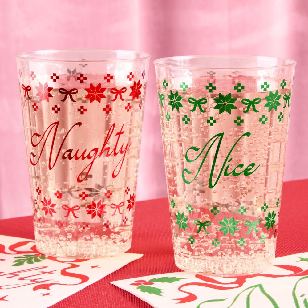 Naughty & Nice Plastic Christmas Cups