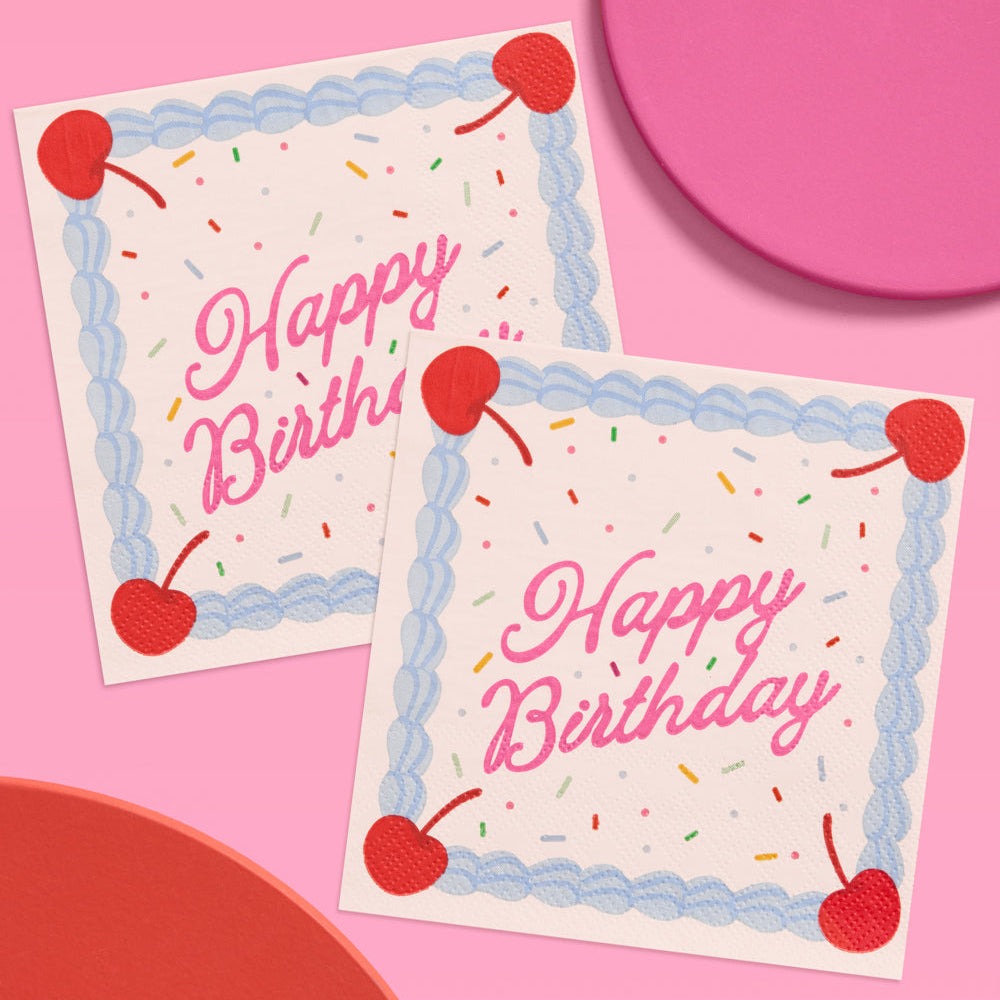 Happy Birthday Cake Napkins