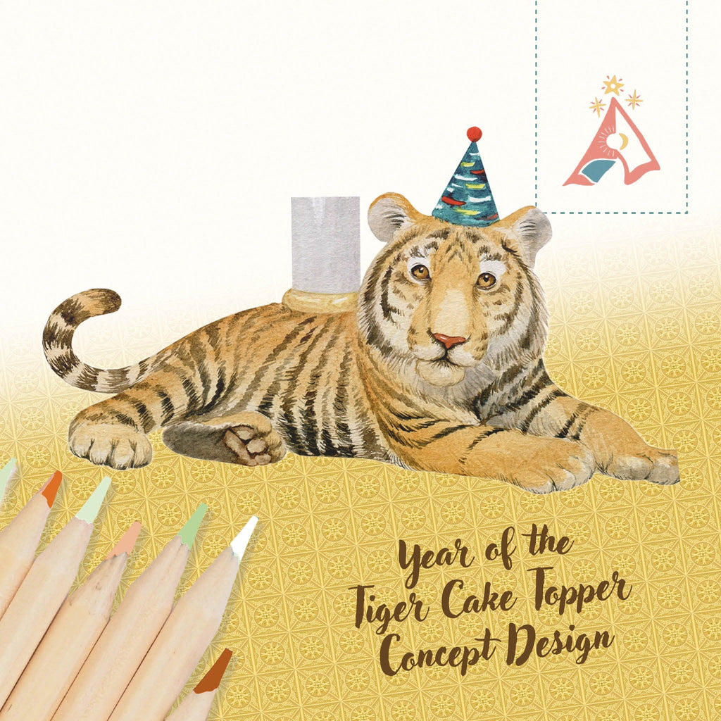 Year of the Tiger Cake Topper | Porcelain Party Animal | Candle Holder | Chinese Zodiac