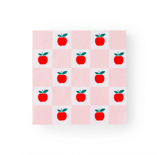 Apple & Pink Checker Large Napkins