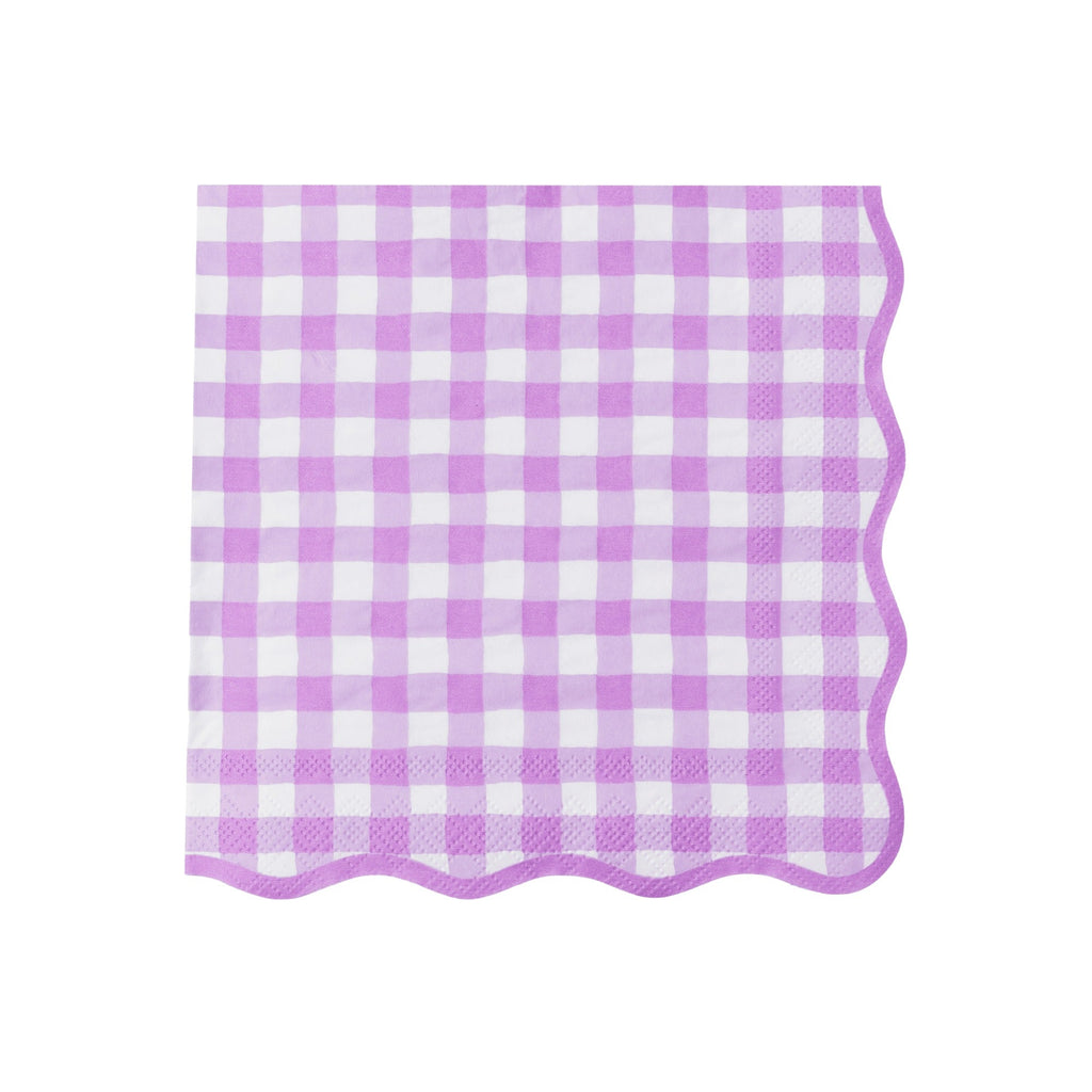 Elegant Le Lilac Gingham Dinner Napkins
