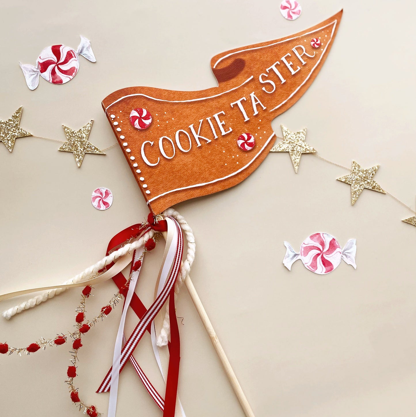 Cookie Taster Christmas Party Pennant