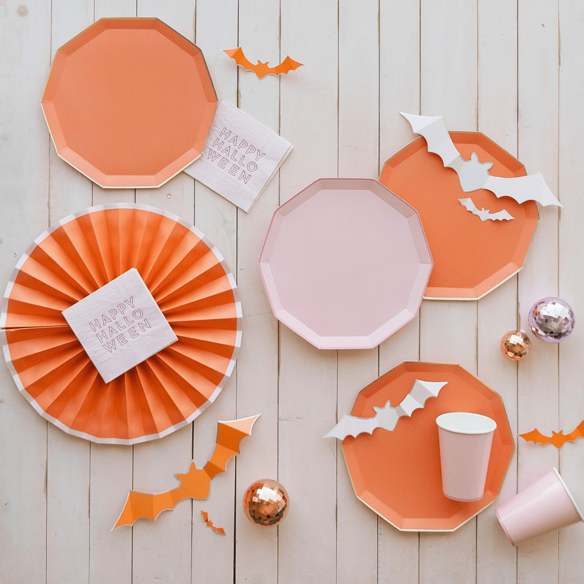 Happy Halloween Pink Cocktail Napkins