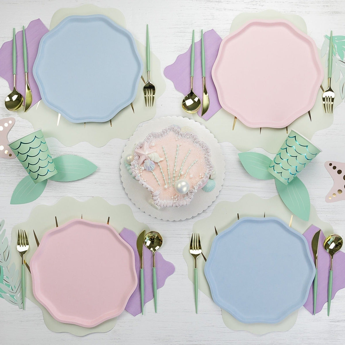Sky Blue Compostable Dinner Plates