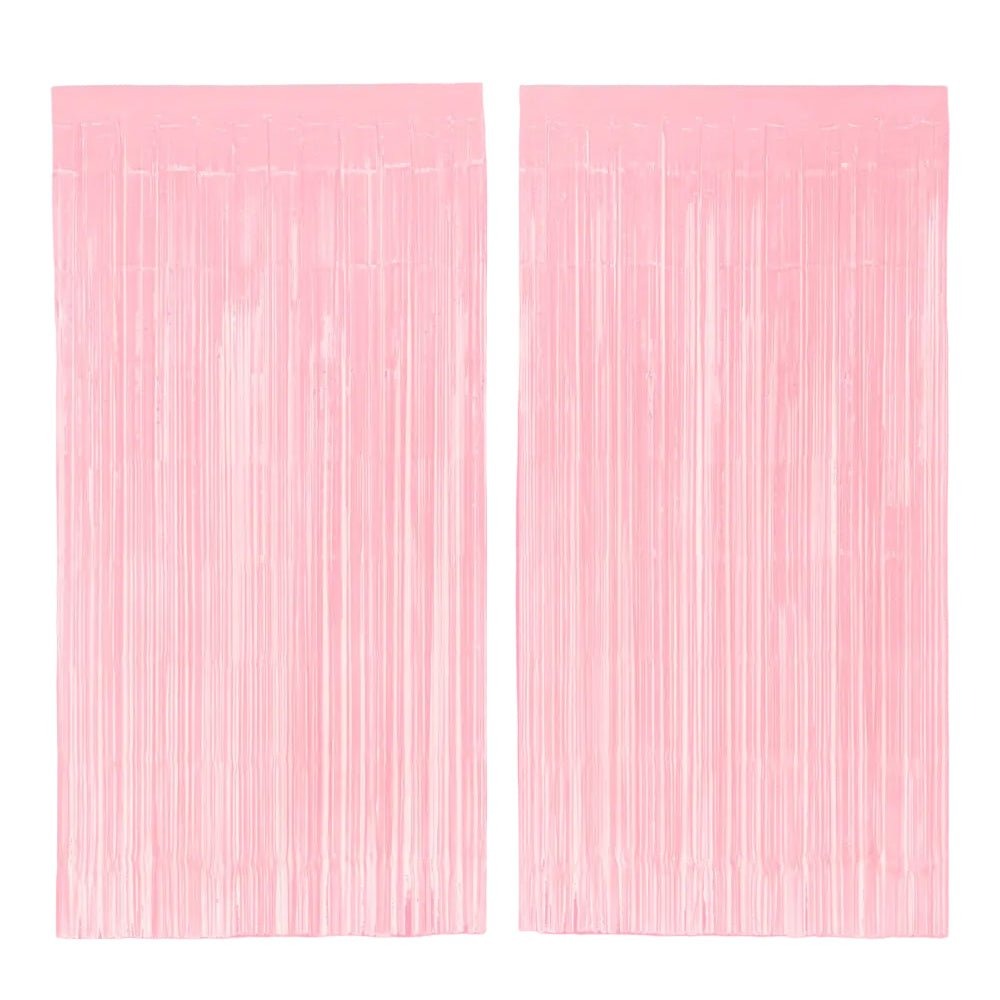 Pink Matte Foil Fringe Curtain Backdrop