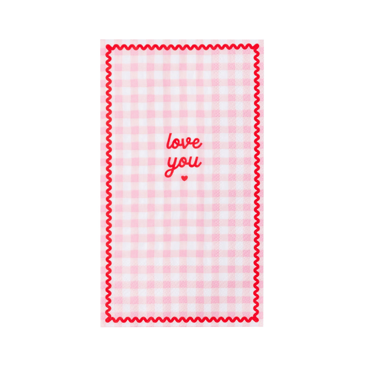 Gingham Valentine's Day Guest Towels