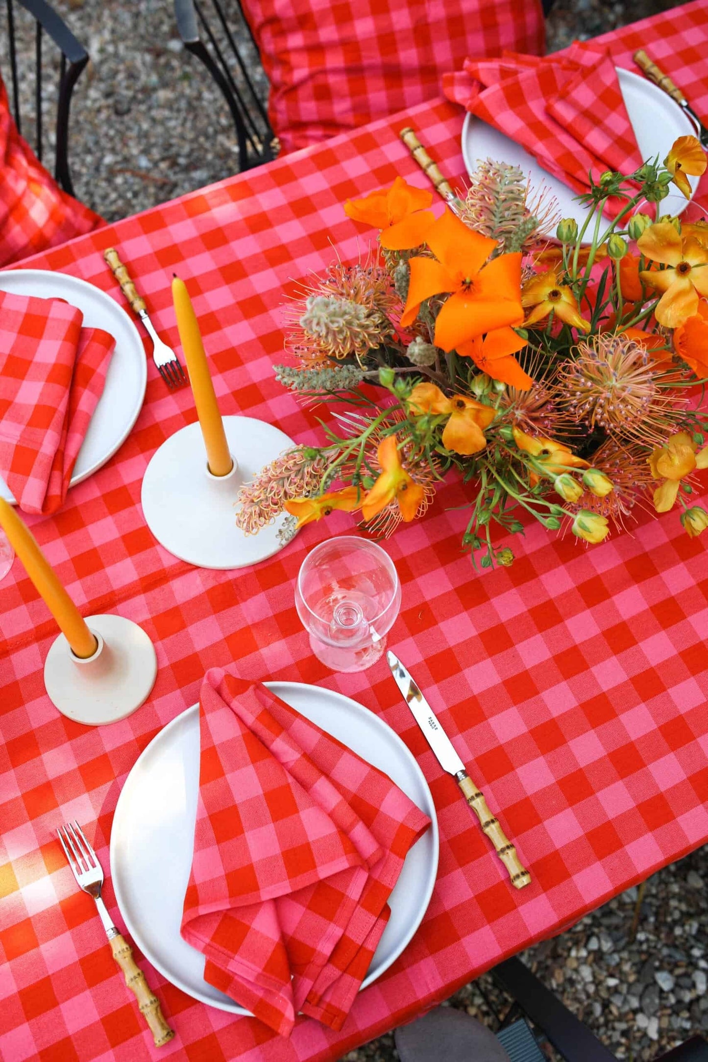 Gingham Guava Napkins