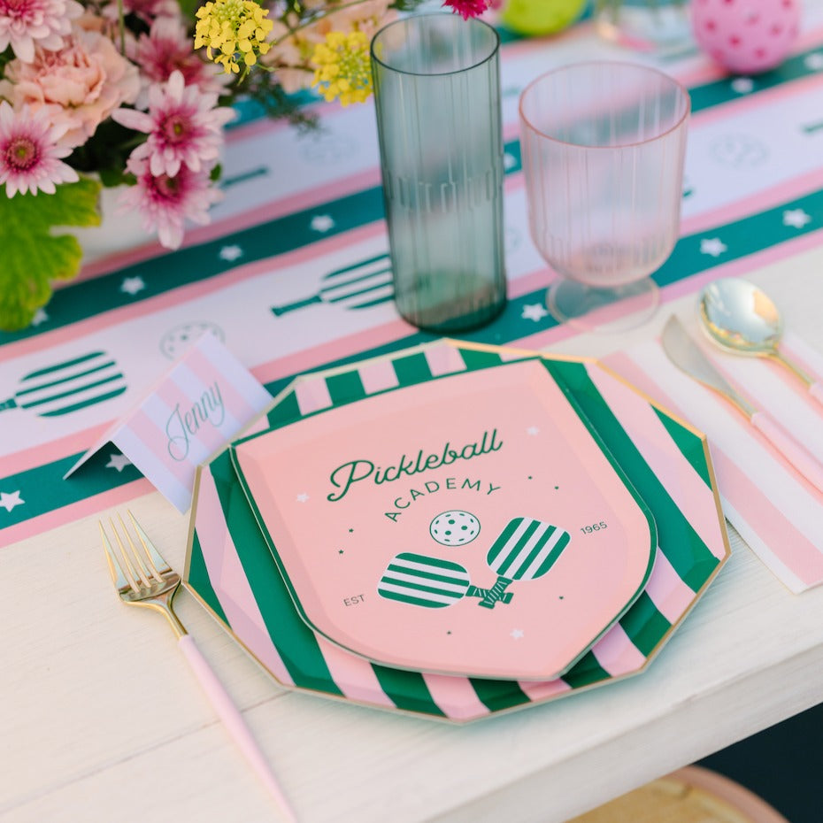 Pink & Green Signature Cabana Stripe Large Plates