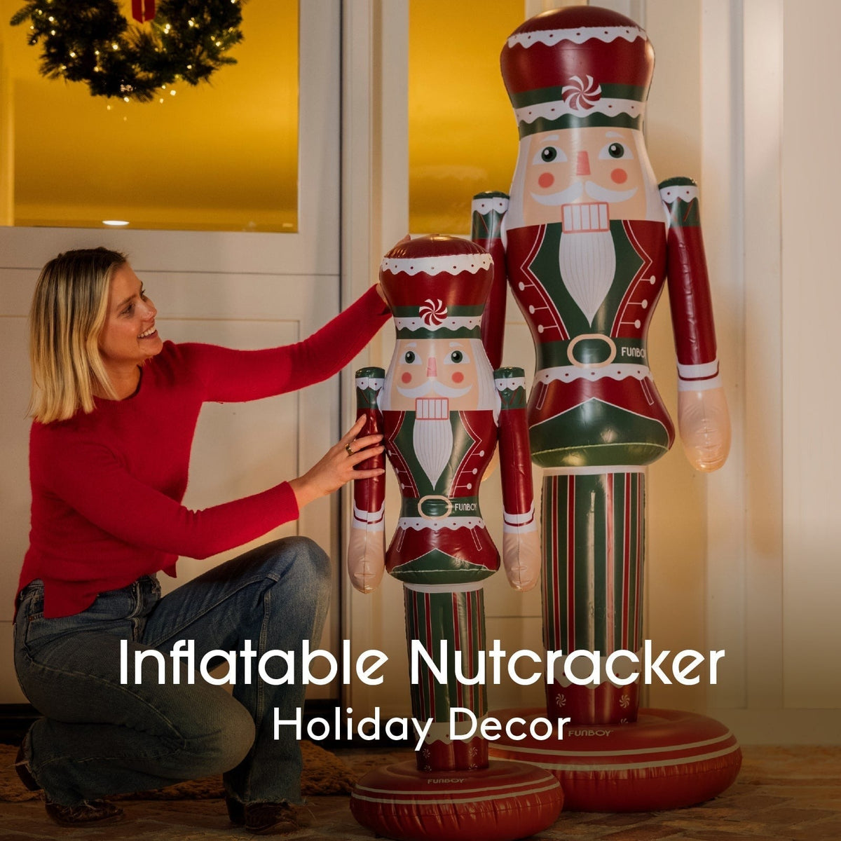 Large Inflatable Red & Green Nutcracker Nutcracker
