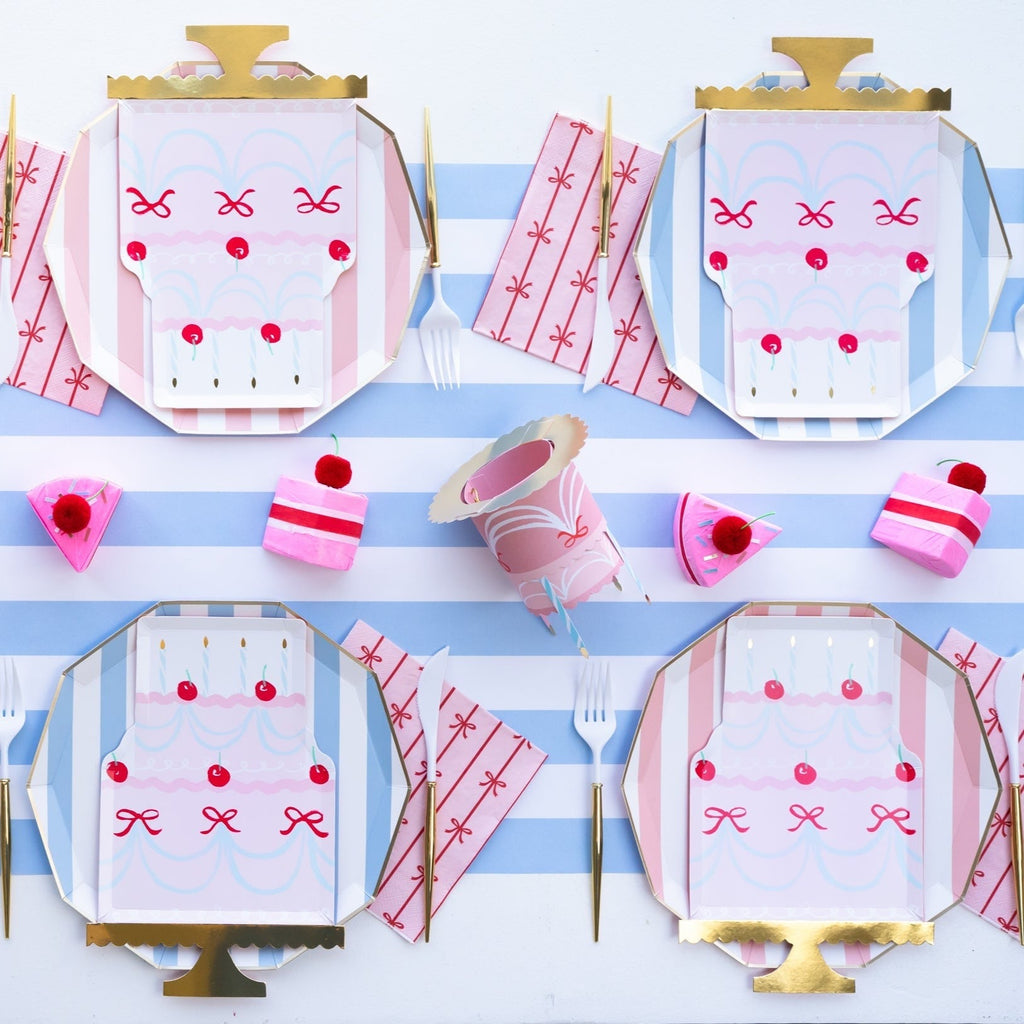 Petal Pink Signature Cabana Stripe Plates