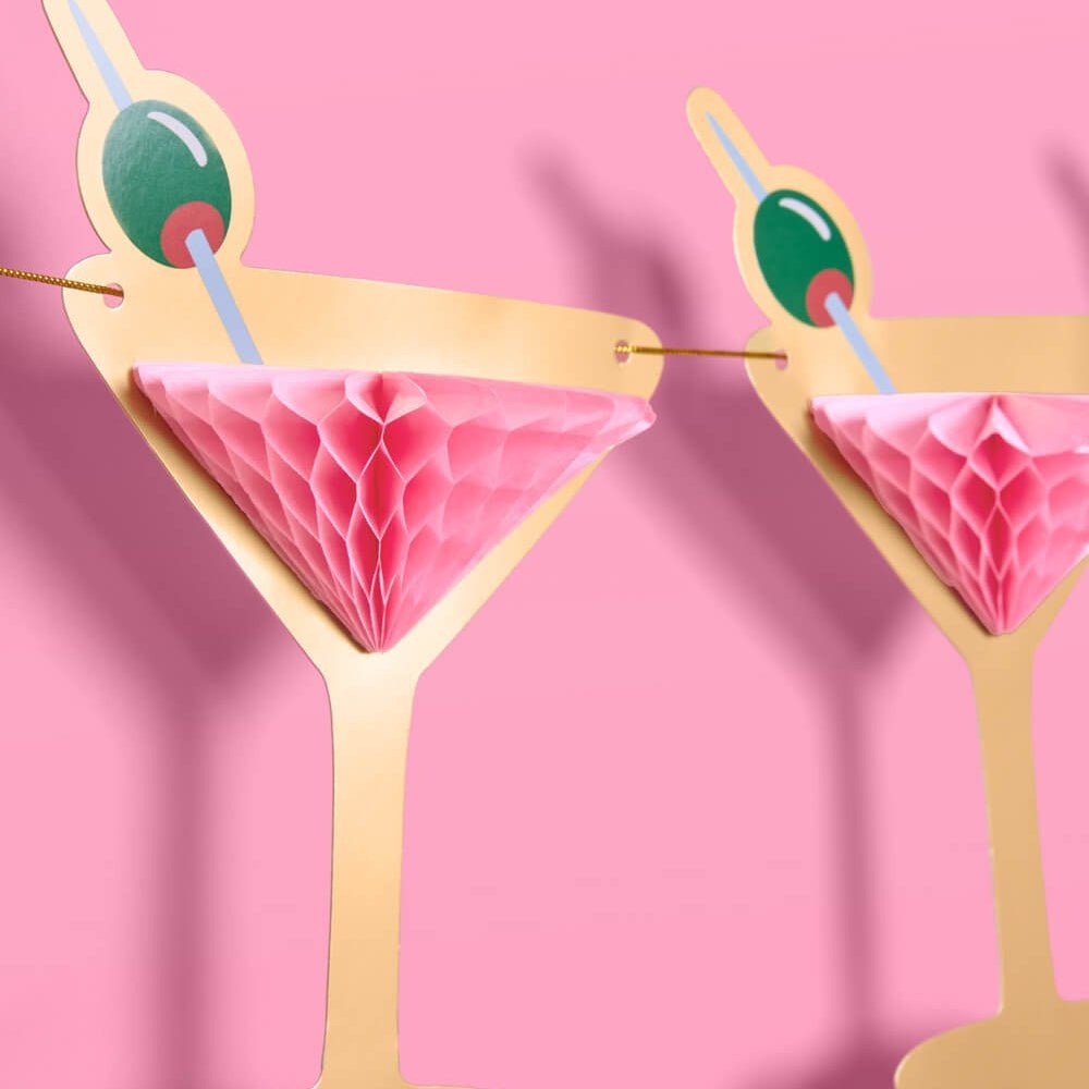 Martini Glass Honeycomb Banner