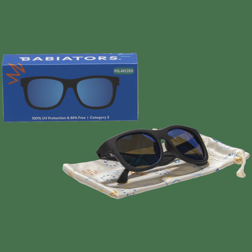 Kids Black Polarized Aviator Sunglasses