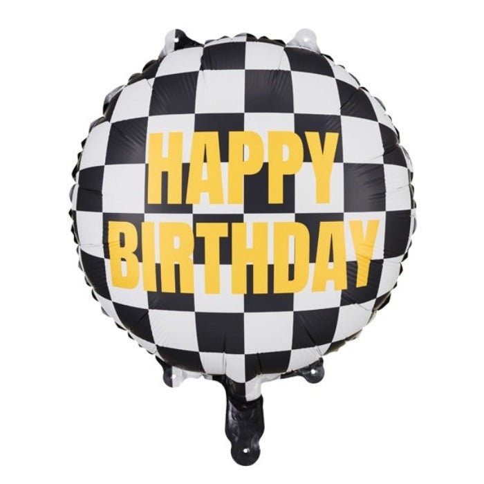 Checkered Happy Birthday Balloon