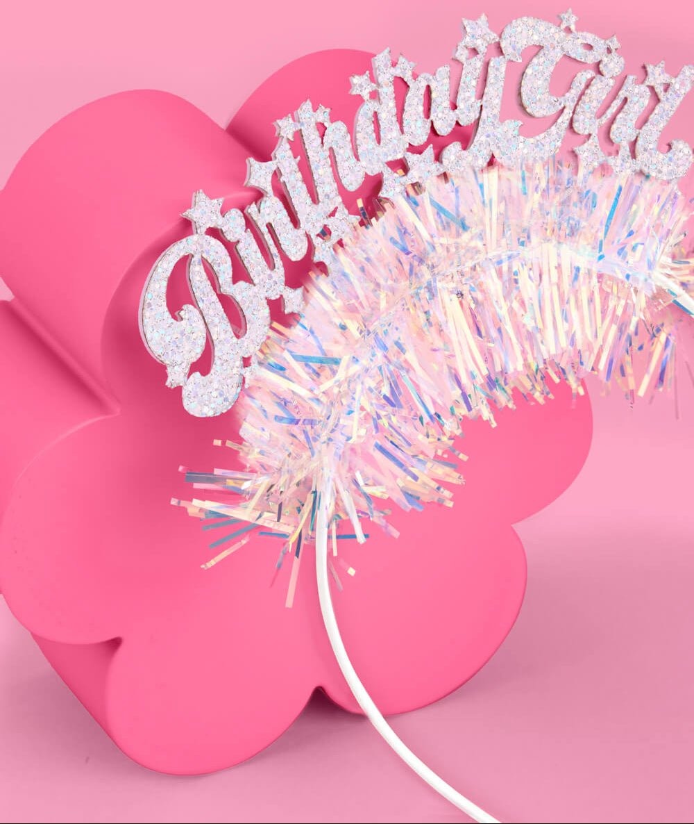 Birthday Girl Iridescent Fringe Headband