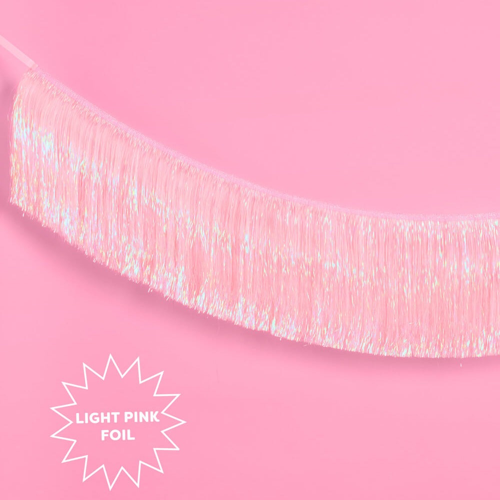 Light Pink Iridescent Fringe Banner