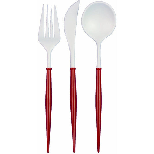 Fancy Red and White Cutlery
