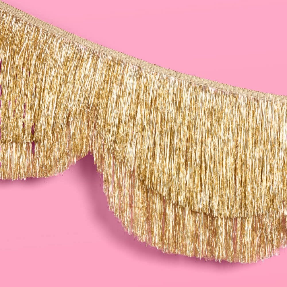 Gold Scalloped Fringe Banner