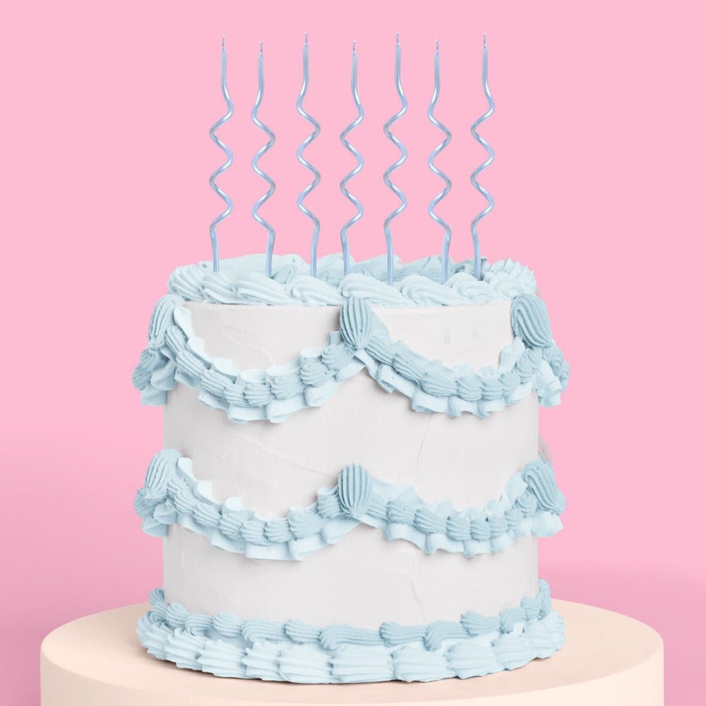 Blue Swirly Birthday Candles
