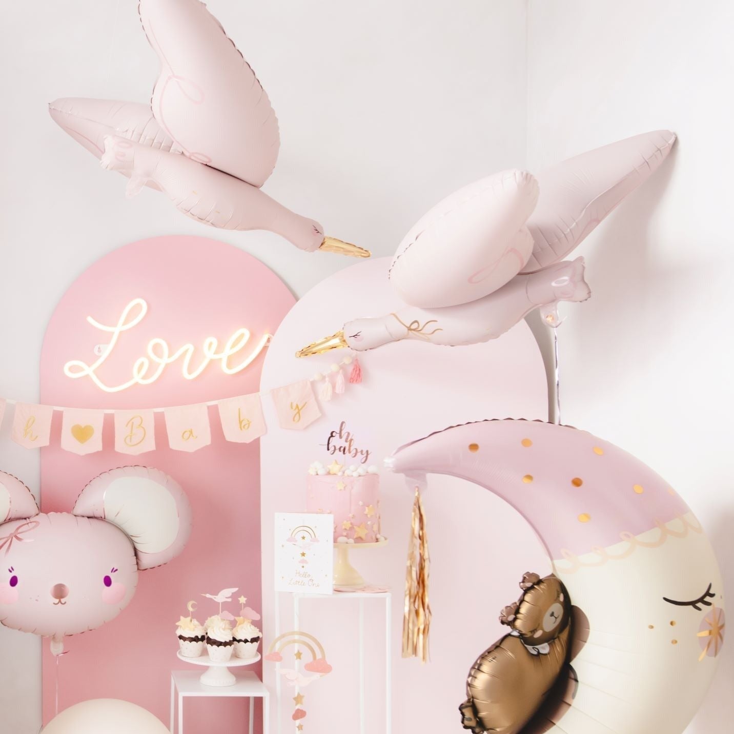 Pink Stork Balloon