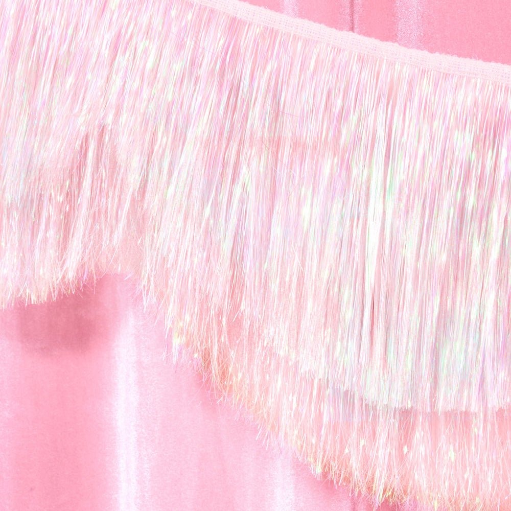 White Scalloped Fringe Banner