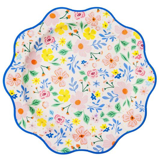 Multicolor Full Floral Pattern Dinner Plates