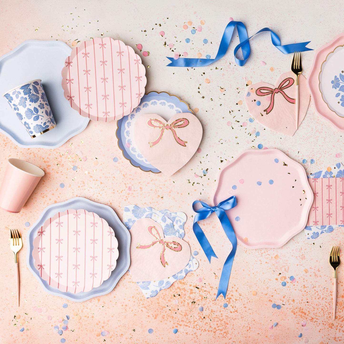 Belle Blue Elegant Floral Cups