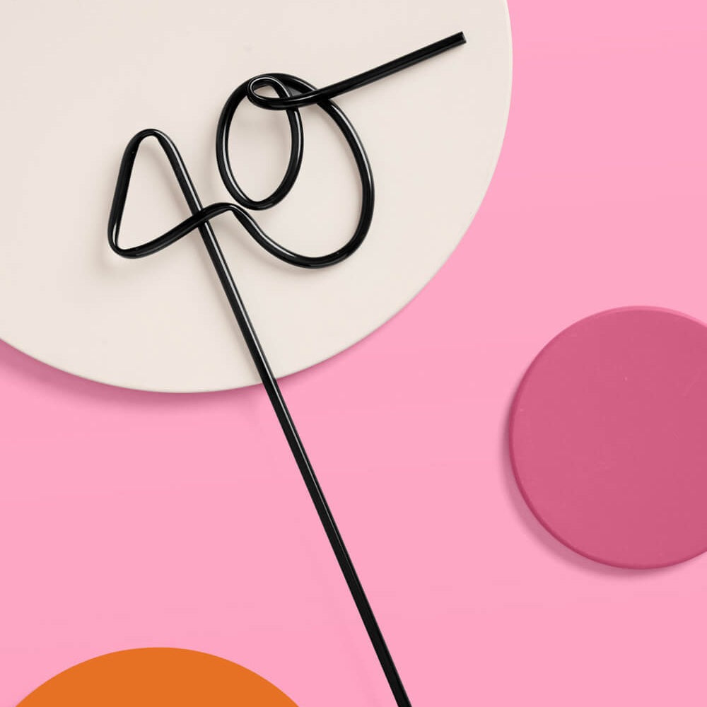 40 Birthday Reusable Straw