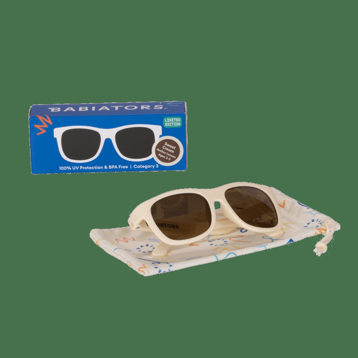 Kids Cream Aviator Sunglasses
