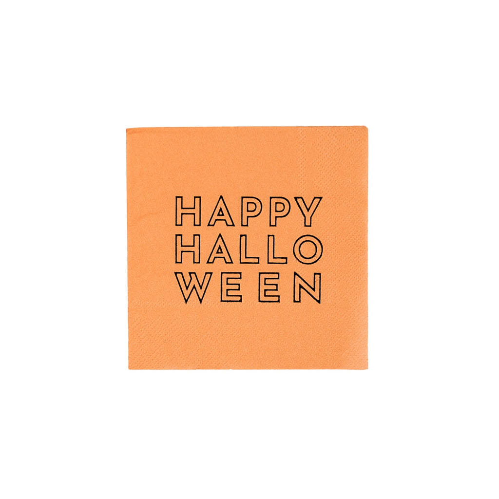 Happy Halloween Orange Cocktail Napkins