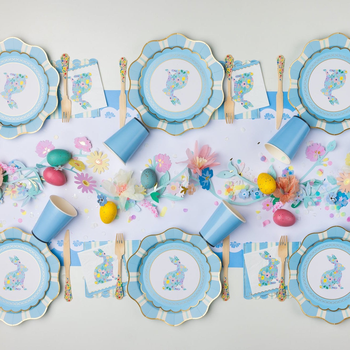 Blue & Mint Regency Stripe Large Napkins