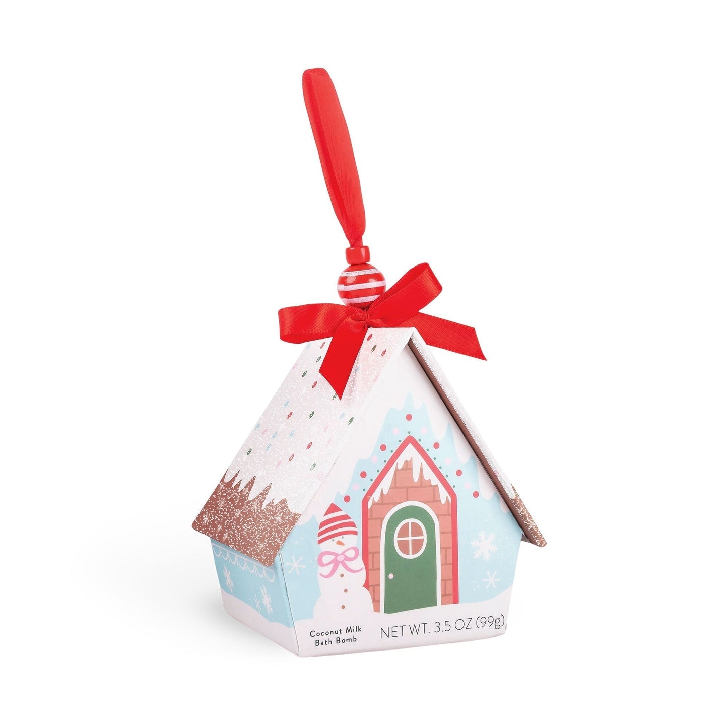 Blue Bath Bomb Christmas House Ornament