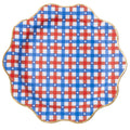 Red & Blue Gingham Star Dinner Plates