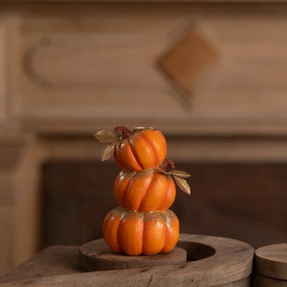 Bethany Lowe Stack of Pumpkins Candlestick
