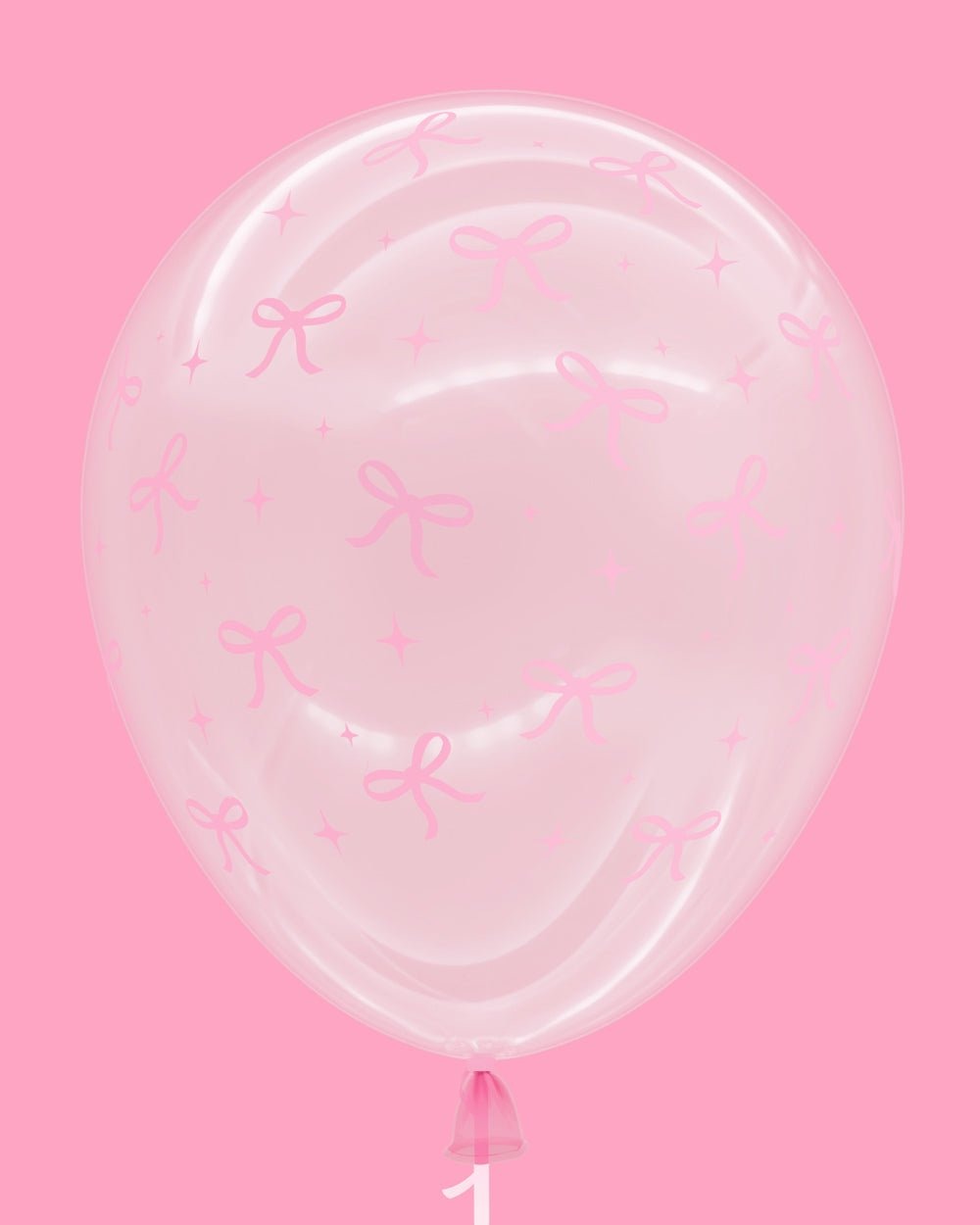 Pink Bow Bridal Latex Balloons