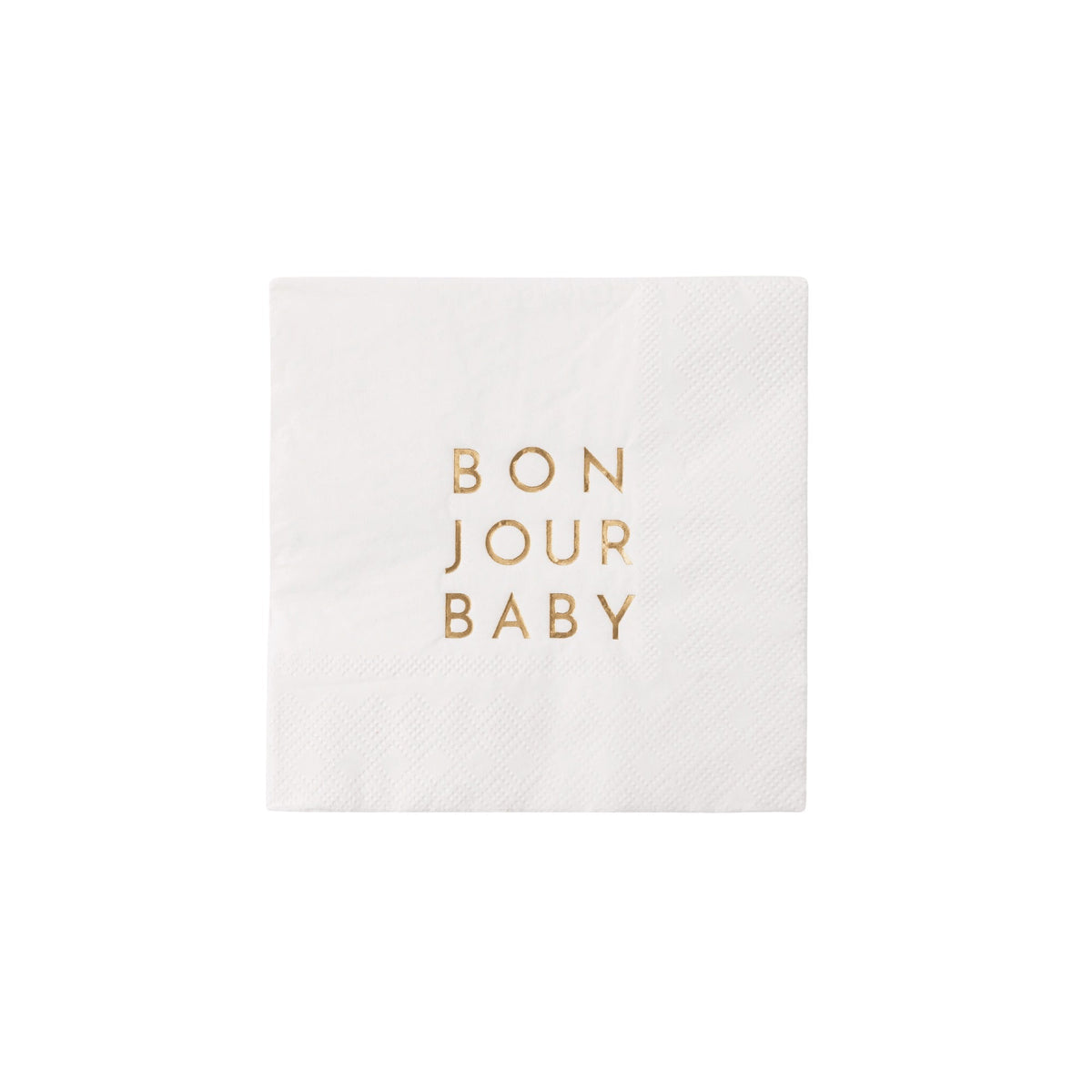 Bonjour Baby Blanc White Cocktail Napkins