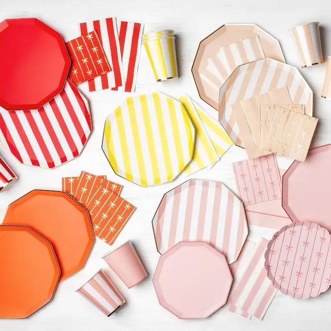 Soleil Yellow Signature Cabana Stripe Plates