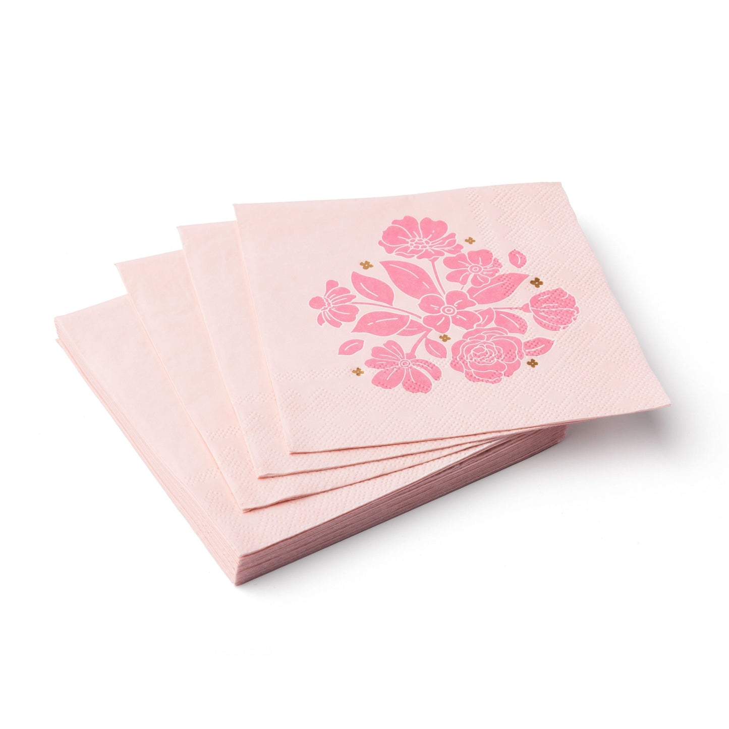 Petal Pink Elegant Floral Cocktail Napkins