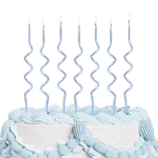 Blue Swirly Birthday Candles