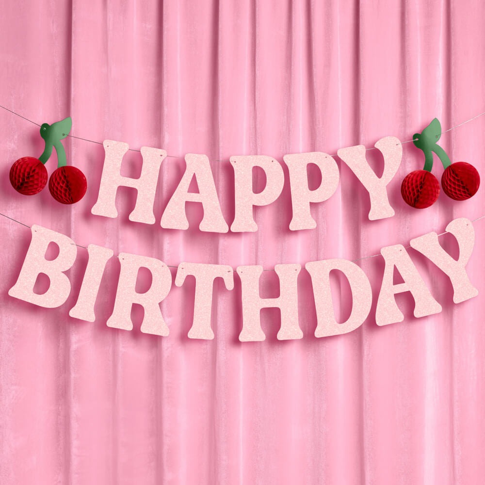 Cherry Happy Birthday Banner