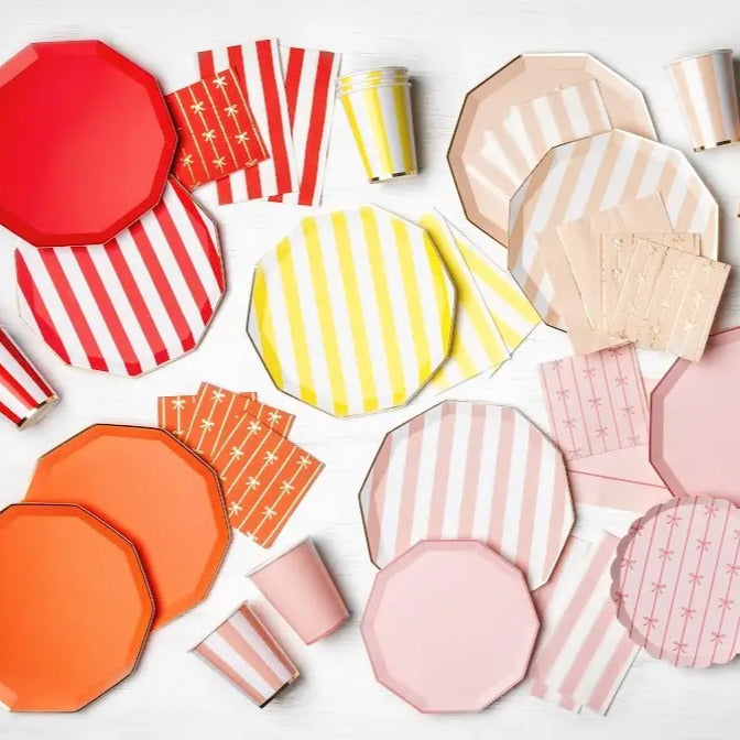 Soleil Yellow Signature Cabana Stripe Cups