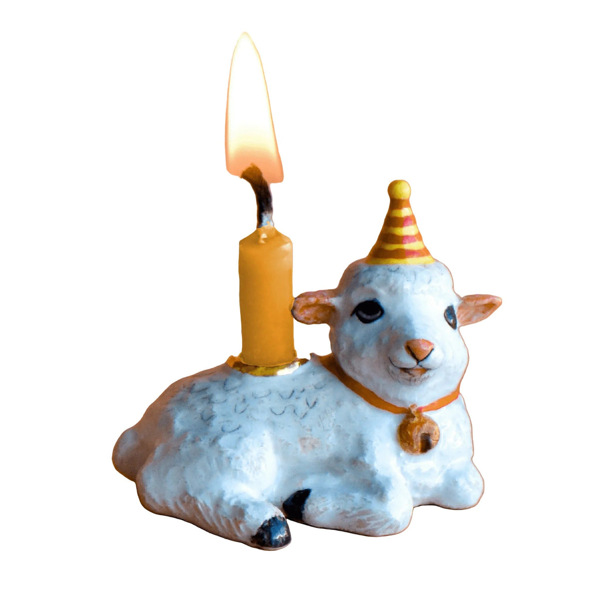 Goat Cake Topper | Porcelain Party Animal Candle Holder | Chinese Zodiac