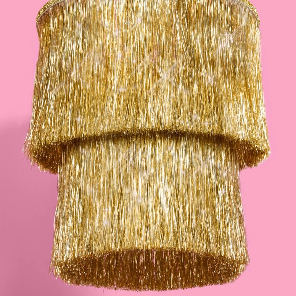 Gold Fringe Chandelier Decoration