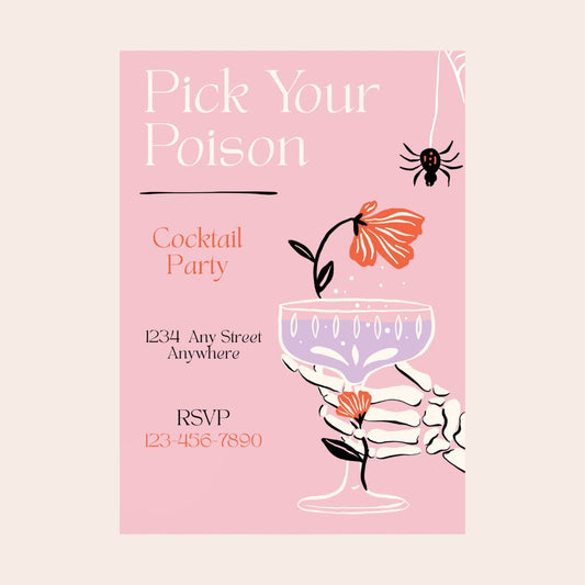 Pick Your Poison Digital Party Invitation