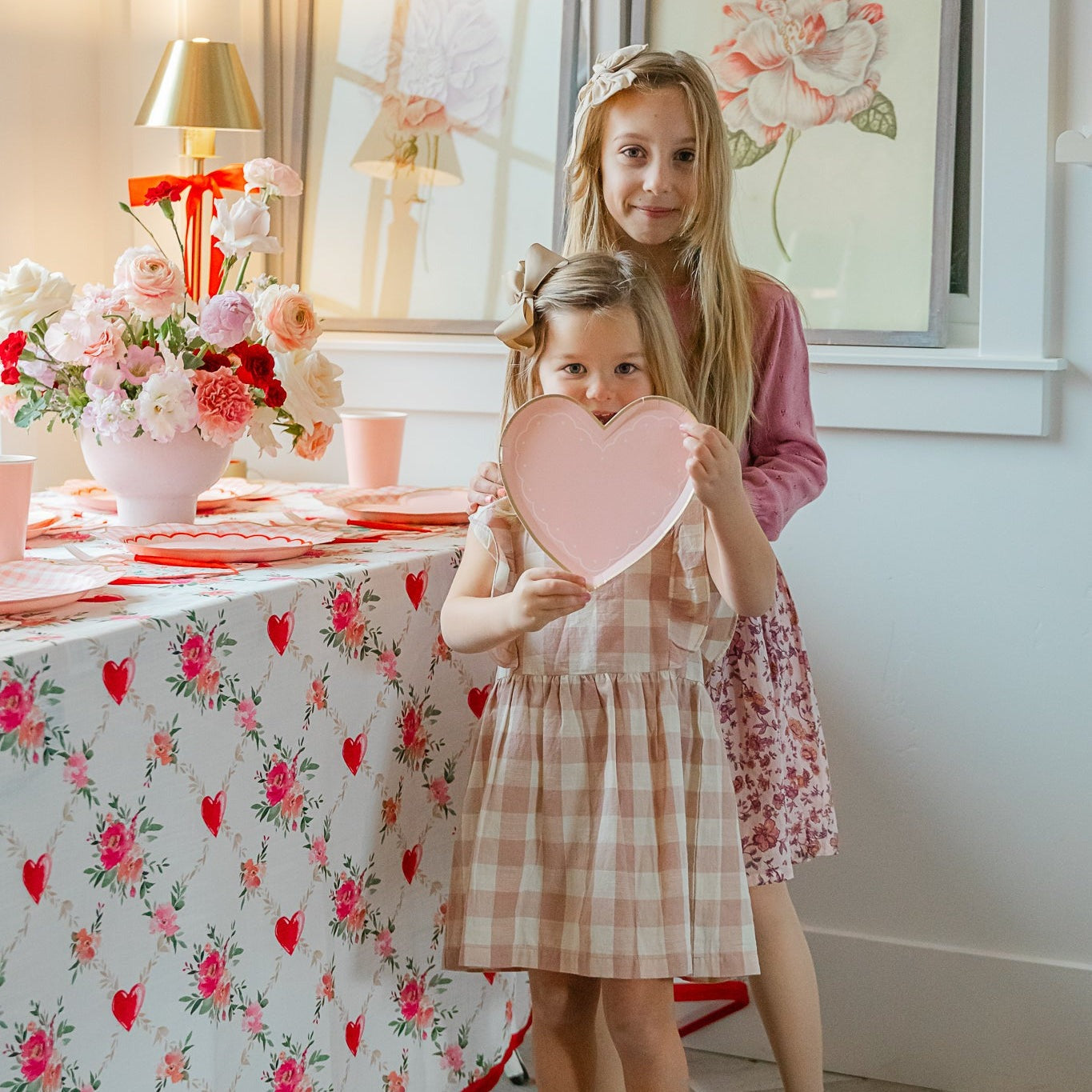 Pink Valentine Heart Plates