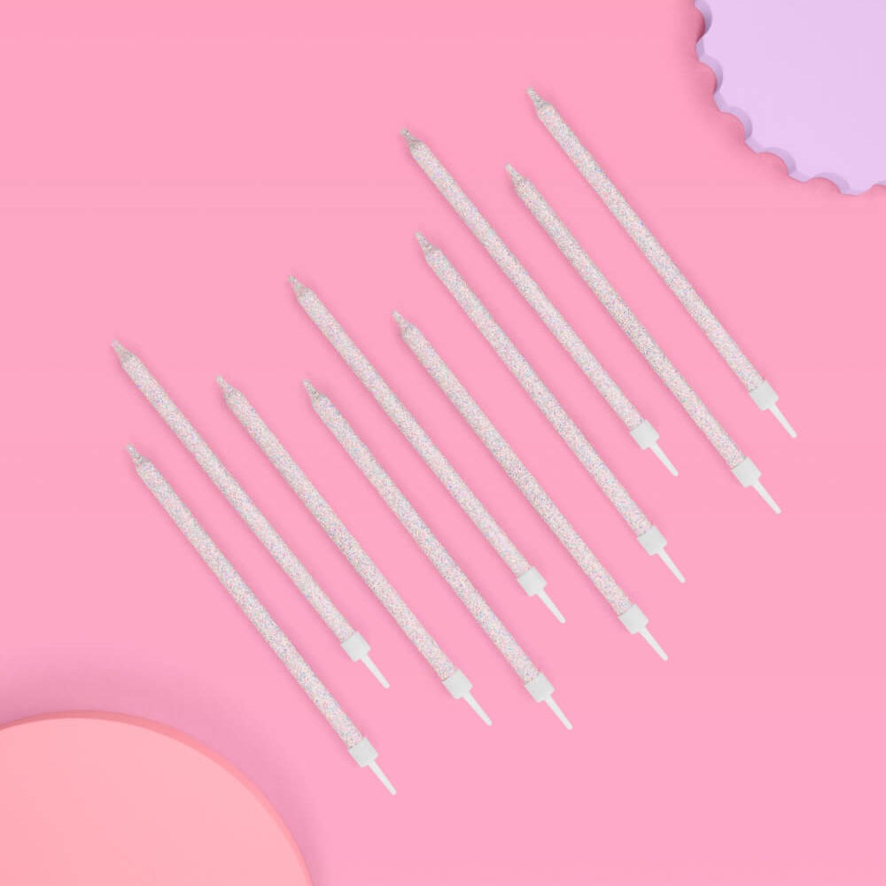 Iridescent Glitter Birthday Candles