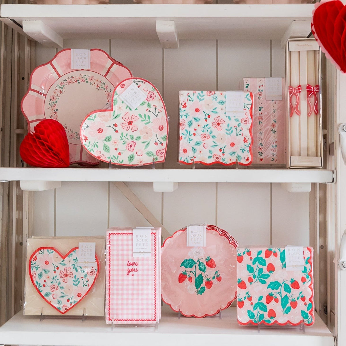 Pink & Red Floral Dinner Napkins