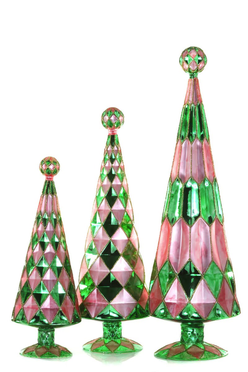 Blush Emerald Gemstone Trees Set of 3 by Cody Foster